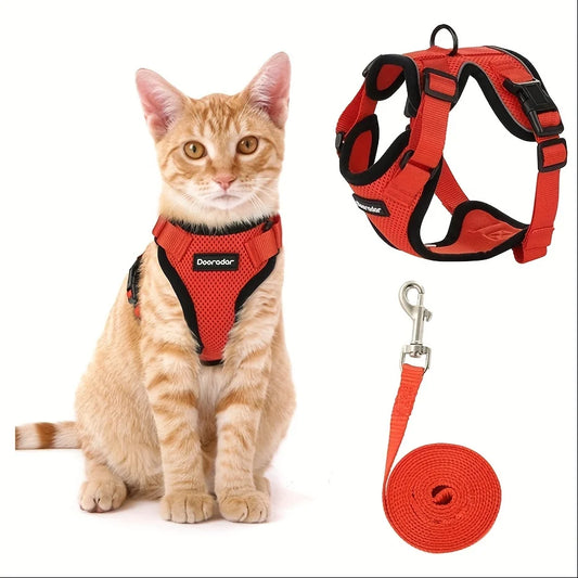 Cat Leash Non-Slip Adjustable Leash Non-Slip Cat Leash Vest Pet