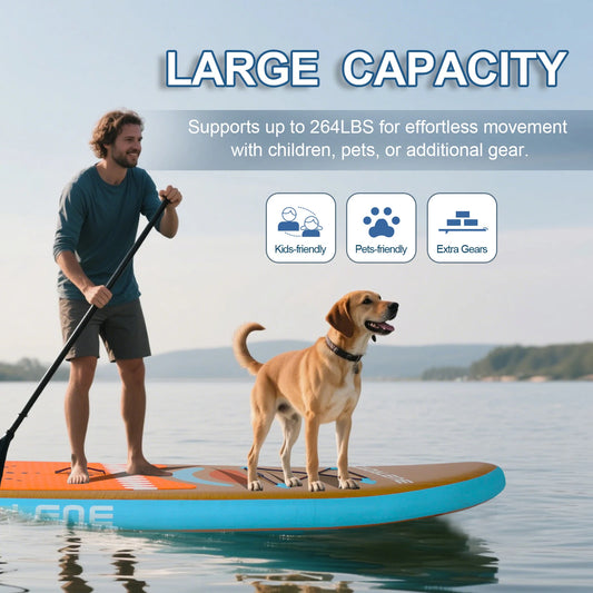10' Inflatable Stand Up Paddle Board with Accessories, Non-Slip Comfort Deck