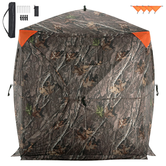 Hunting Blind, 270° See Through Ground Blind, 2-3 Person Pop Up Blind for Hunting with Carrying Bag