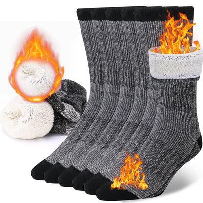 3 Pairs Men/Women Merino Wool Crew Socks Thickened Thermal