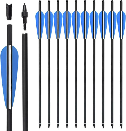 Crossbow Bolts 16/18/20/22 inch Carbon Arrows Half Moon Nock