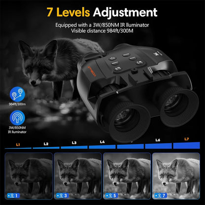 Night Vision Binoculars 1080P Full HD Infrared Goggle Scope Camera 5X Digital Zoom