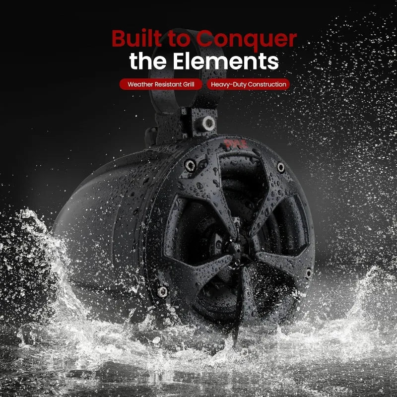4" Off-Road Bluetooth Waterproof Speakers -800W Peak Power Amplified Speaker System for ATV / UTV, Golf Cart, Boat
