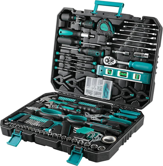 198 Piece Tool Box, Ratchet Socket Tool Set, Screwdriver Set
