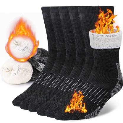 3 Pairs Men/Women Merino Wool Crew Socks Thickened Thermal