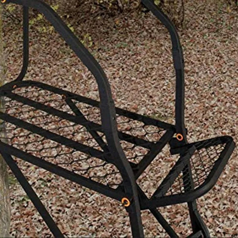 20" Tall Tree Stand, Single Steel Ladder with Adjustable Padded Shooting Rail and Flip-Back Footrest