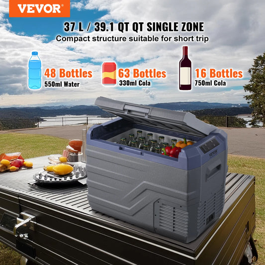 Car Refrigerator  12 Volt Car Refrigerator Fridge  37 L -4℉-68℉ 12/24V DC and 100-240V AC for Camping and RV