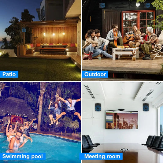 5.25'' 2PCS Indoor Outdoor Bluetooth Speakers Patio Waterproof  300 Watts