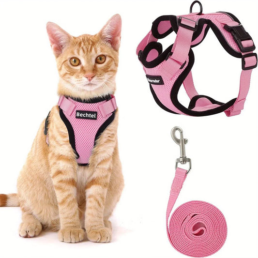 Cat Leash Non-Slip Adjustable Leash Non-Slip Cat Leash Vest Pet
