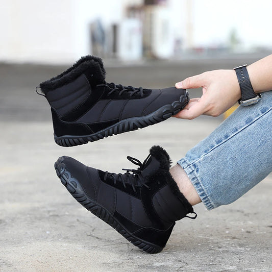 Winter Barefoot Shoes Warm Lined Snow Shoes for Women / Men Trainers Waterproof Running Shoes