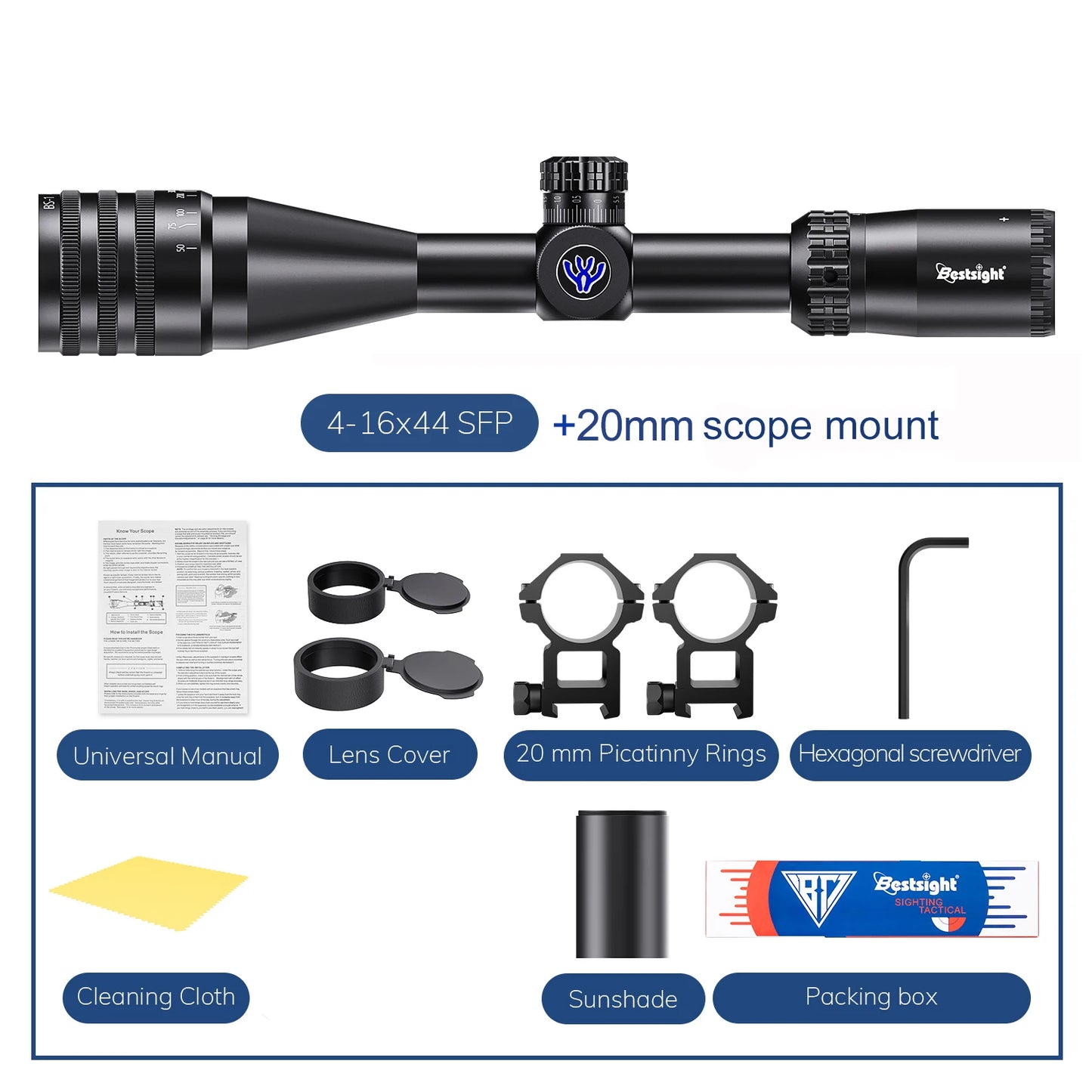 Tactical 4-16x44 AOE Riflescope Hunting Scopes Tactical