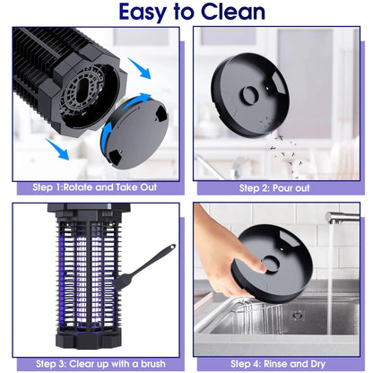 4000V Waterproof Electric Bug Zappers 2500sq.ft Low Light intensity 7.1"