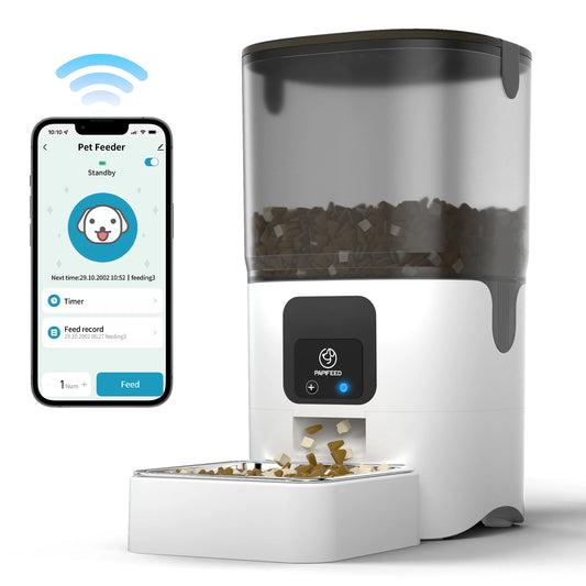 PAPIFEED Smart Automatic Cat Feeders WiFi Pet Feeder with APP Control Detachable
