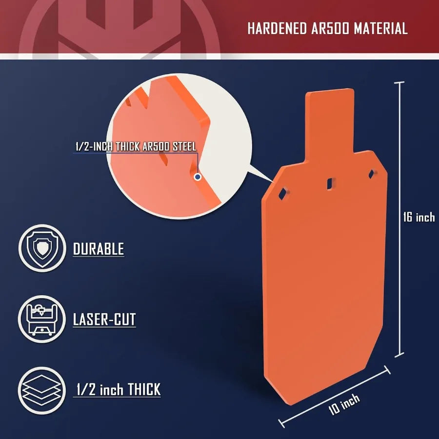 AR500 Steel Target 1 2 inch Thick Metal Gong Target in Neon Orange Color Shooting Range Practice