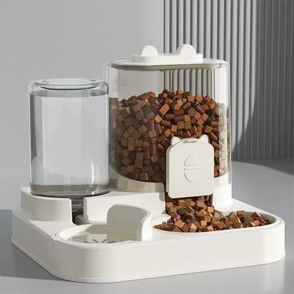Automatic Feeder Dog Cat Food Bowl With Water Fountain Large Capacity Pet Food Storage Dispenser