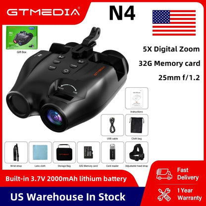 Night Vision Binoculars 1080P Full HD Infrared Goggle Scope Camera 5X Digital Zoom