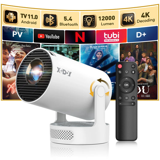 4K 1080p LED Projector Home Theater w/ 12000 Lumens and WiFi 6 Bluetooth 5.0