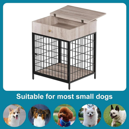 Dog Crate Dog Kennel Nightstand with Drawer Pet Cage