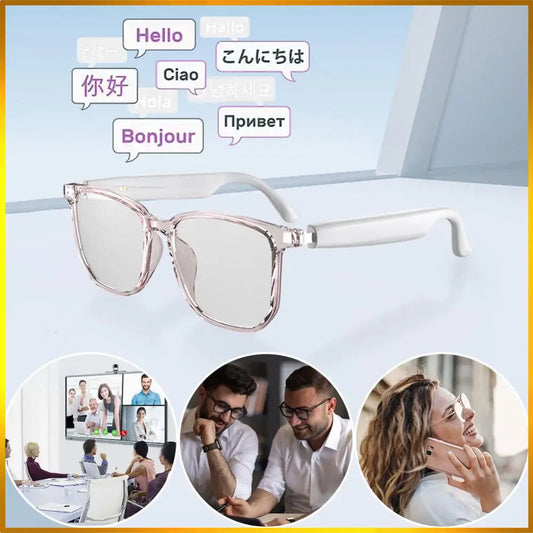 AI Glasses Wireless Earbuds Voice Translation Audio  Support 75 Languages BT 5.4