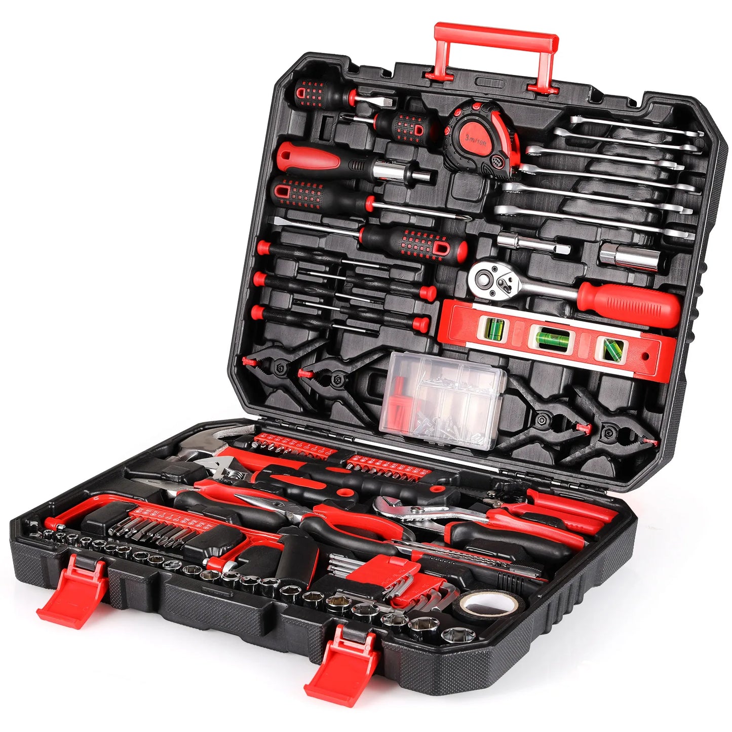 198 Piece Tool Box, Ratchet Socket Tool Set, Screwdriver Set