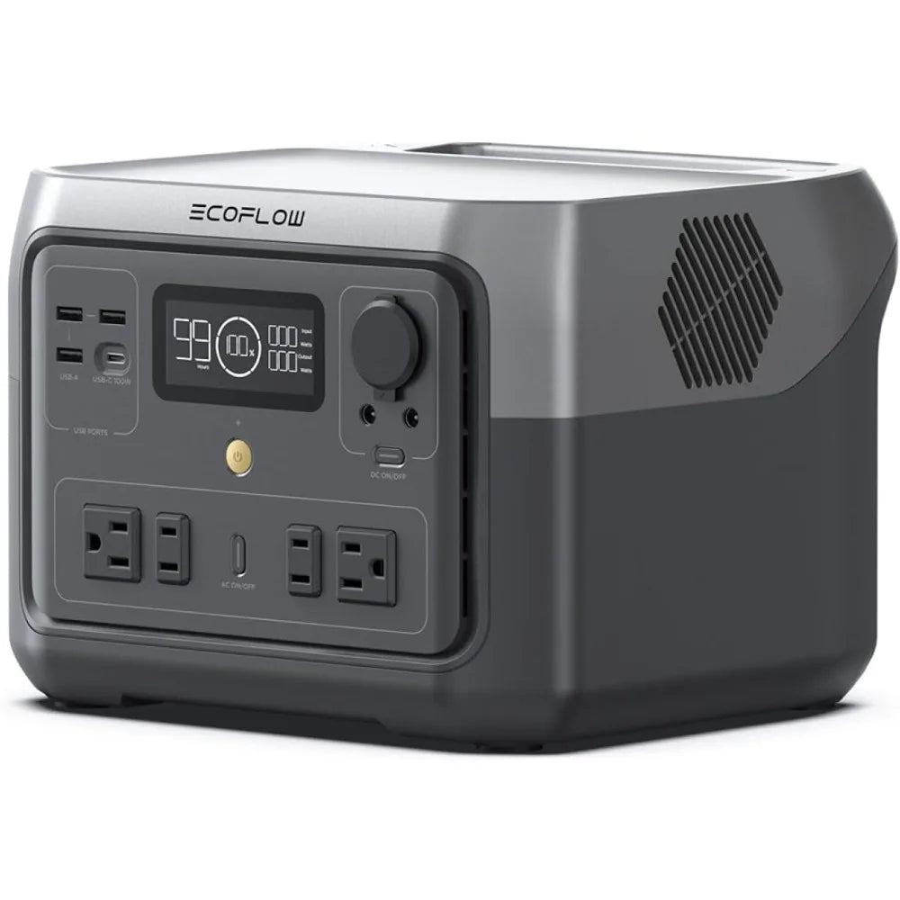 ECOFLOW Portable Power Station River 2 Max 500, 499Wh LiFePO4 Battery/ 1 Hour Fast Charging, Up to 1000W Output Solar Generator