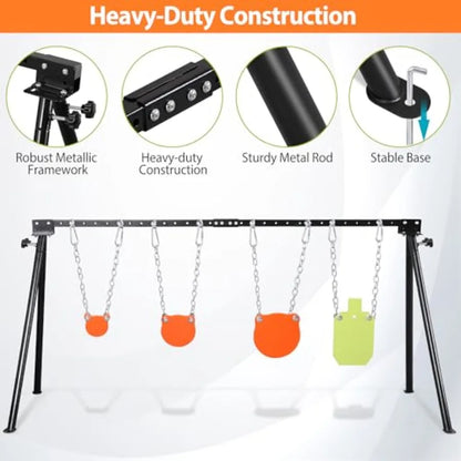 AR500 Steel Targets Stand Kit for Rifle and Pistol Training: 3 8 Thick 4 6 8 Gong Targets and 7x12 Torso Target