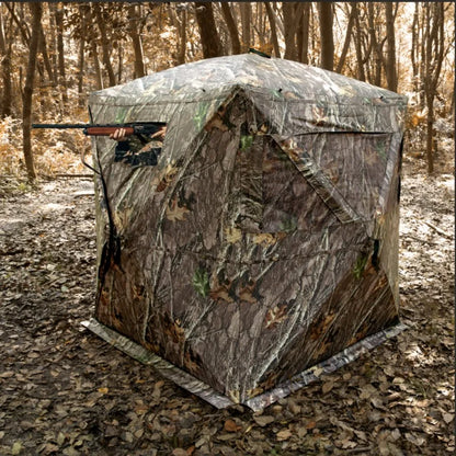 Hunting Blind, 270° See Through Ground Blind, 1-2 Person Pop Up Blind for Hunting with Carrying Bag