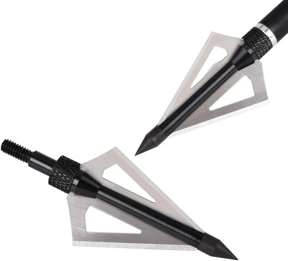 Hunting Broadheads 3 Blades Archery Broadheads 100 Grain 12 Pack Screw Arrow Heads Arrow Tips for Crossbow Compound Bow