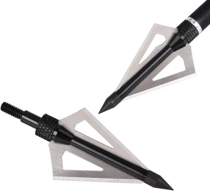 Hunting Broadheads 3 Blades Archery Broadheads 100 Grain 12 Pack Screw Arrow Heads Arrow Tips for Crossbow Compound Bow