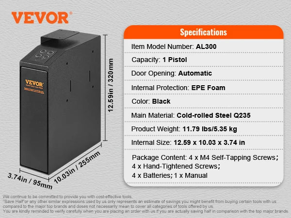 Biometric Safe 3-Way Quick Access