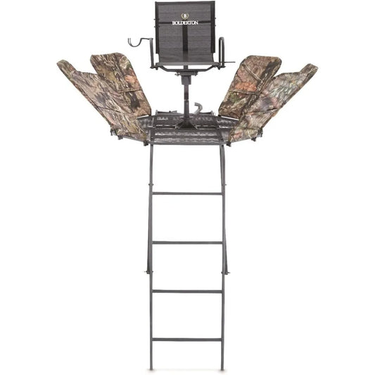 360 Degree 19-Foot Ladder Tree Stand with Integrated Safety System Hunting