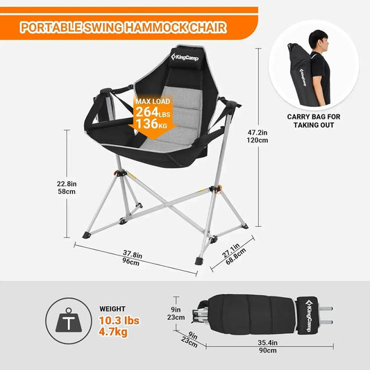 Folding Rocking Chair with Pillow Cup Holder