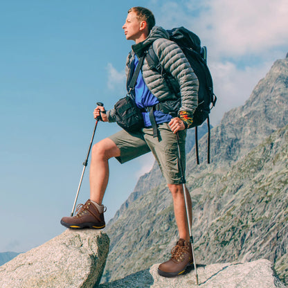 Hiking Boots Soft Toe, Slip Resistant Safety Shoes, Waterproof Anti-Fatigue Brown