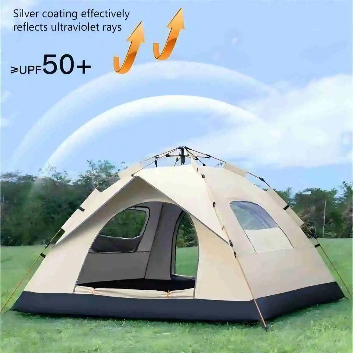 Travel Camping Tent Two Doors & Windows