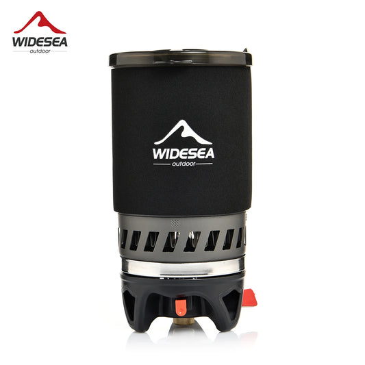 Camping Cooking System with Heat Exchanger Outdoor Gas Stove Burner Coffee Pot Cup Cookware