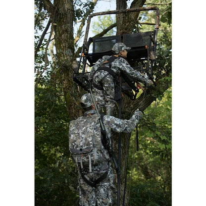 XTL 20 Foot Tall Climbing Safety System 2 Person Seat Deer Hunting Ladder Tree Stand with Flip Up Shooting Rail