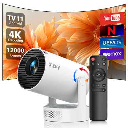 4K 1080p LED Projector Home Theater w/ 12000 Lumens and WiFi 6 Bluetooth 5.0